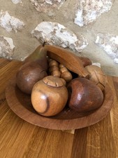 Wooden Fruit and Plate Vintage