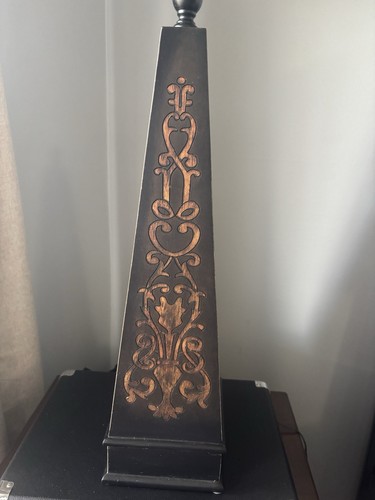 Vintage tall wooden obelisk - vintage,