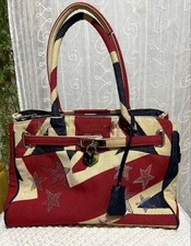 Think Bee! Sequin Star Union Jack Canvas 2-Way Shoulder Bag Used Japan