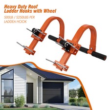 2 Pack Steel Ladder Roof Hook Stabilizer with Wheel Rubber Grip T-Bar NEW