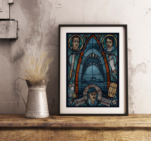Stained glass jaws - a4,