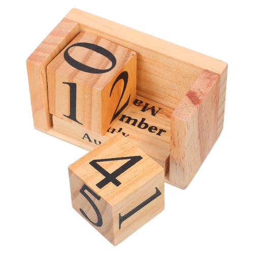 Wooden calendar wood desktop - wooden,