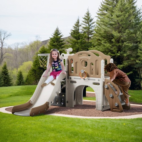 Castle slide and swing - slide,