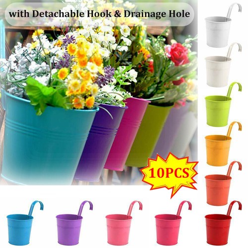 10pcs metal flower pots colour - 10pcs,
