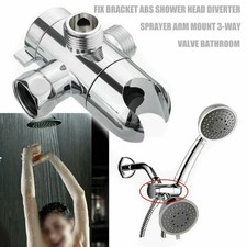 Shower Head Diverter Bathroom Home Adjustable Shower Arm Mounted Silver