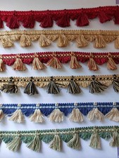 TASSEL FRINGING Trimming - 40mm Deep - Sold per Metre - Various Colours