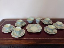 Shelley tea set, 'Melody' pattern from 1930's unused, kept in display cabinet