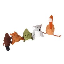 5 Australian Animal Finger Puppets Toys Koala Platypus Emu