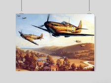 SPITFIRE WAR PLANES AEROPLANE POSTER BATTLE WW2 WALL ART A3 A4 SIZE