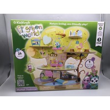 KidKraft Lil Green World Wooden Market Treehouse Play Set w/26 Accessories *READ