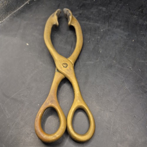 Vintage solid brass coal fire - solid,
