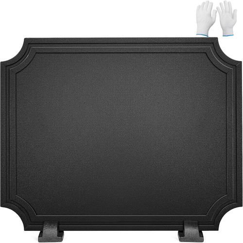 Iron fireback with feet - 18",