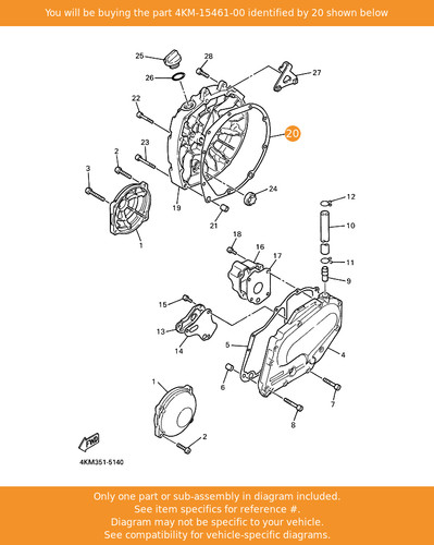Yamaha gasket crankcase cover - gasket,,