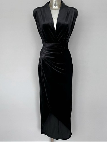 Black velvet plunge neckline - plunge,