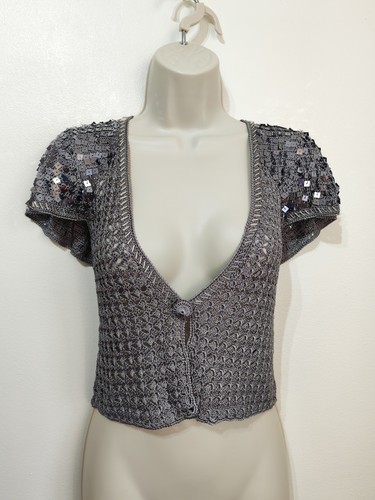 Bhs silver grey crochet sequin - grey,