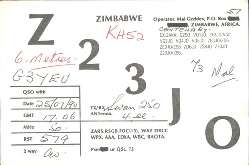 Ham radio qsl - ham, z23jo