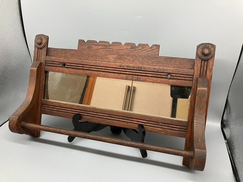 Antique oak towel rack - oak,