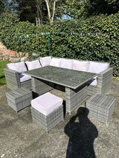 RATTAN CORNER L SHAPE SOFA