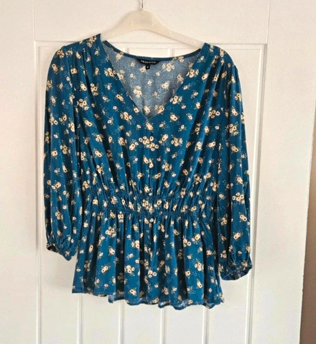 Peacocks blue floral woven - blue,