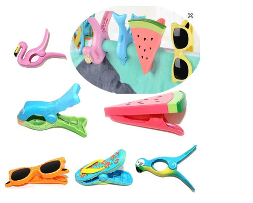 Fun beach towel clips plastic - towel,