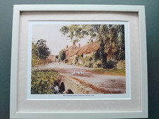 Alan Ingham print 'Hob Nobbing, Burton Bradstock, Dorset, 1994' Geese FRAMED