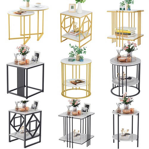 Nordic marble small side table - side,