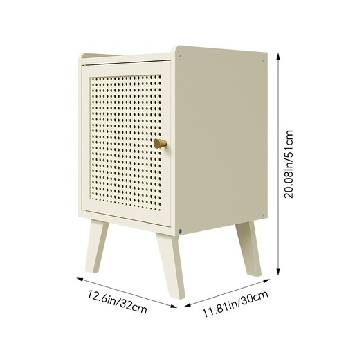 Rattan door bedside table - rattan,