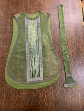 Green silk and velvet chasuble