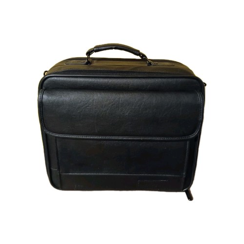 Targus black leather - leather, laptop