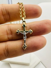 9ct Gold Cross Crucifix Pendant Necklace 9ct Yellow Gold 375 Stamp 20 Inch