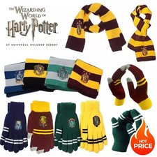 Harry Potter Gryffindor Slytherin Ravenclaw Hufflepuff Scarf & Gloves Xmas Gifts