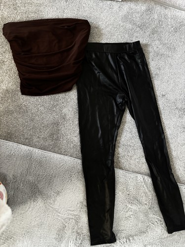 Shein leather leggings with - leather,