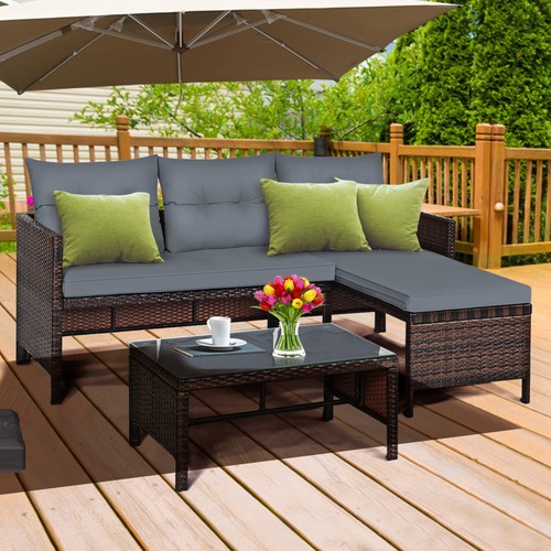 3pcs outdoor rattan furniture - rattan,