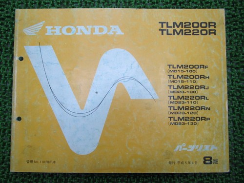 Tlm200r 220r parts list - parts,