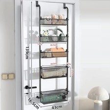 Over The Door Pantry Kitchen Hanging Organizer 6-Tier Behind Door Spice Rack UK