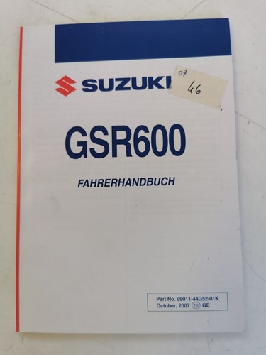 Suzuki gsr600 2007 owner - suzuki, owner's