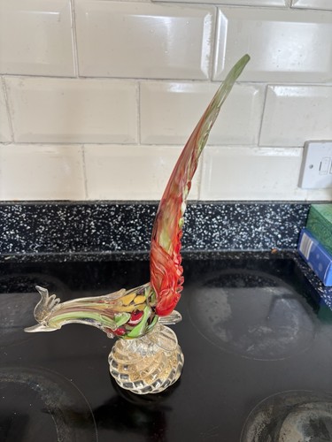 Three murano glass pheasant - three,