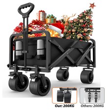 200KG Foldable Heavy Duty Garden Camping Beach Cart Festival Trolley Cart Wagon