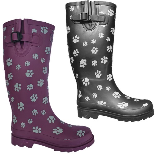 Womens tall rubber wellies dog - wellies,