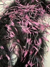 ostrich feather boa Black With Dusty Pink Tip