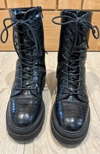 Schuh Black Lace Up Chunky