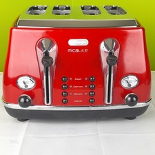 De'Longhi CTOM4003.R Icona Micalite 4 Slice Toaster with Defrost Function 1800W