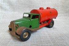 Vintage 1950s Triang Minic Toy 15M Classic Tanker Truck Lorry In Red and Green