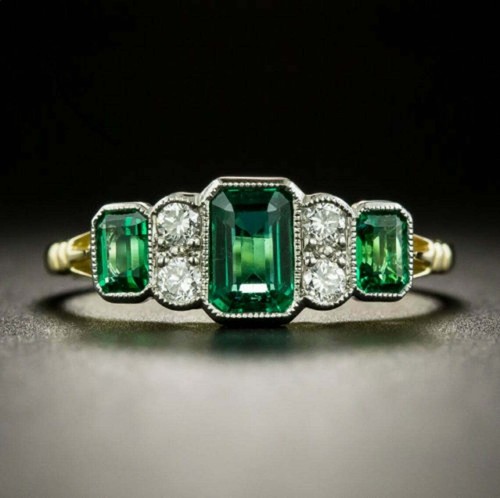 Emerald cut diamond - emerald,