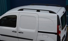 Black Aluminium Roof Rack Rails Side Bars Set To Fit LWB Renault Kangoo (2008+)
