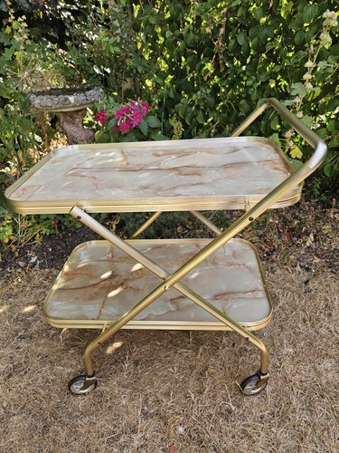 Vintage foldable drinks trolly - drinks,