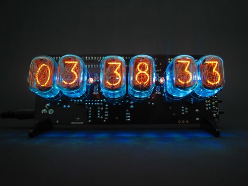 Nixie tube clock with - clock.,