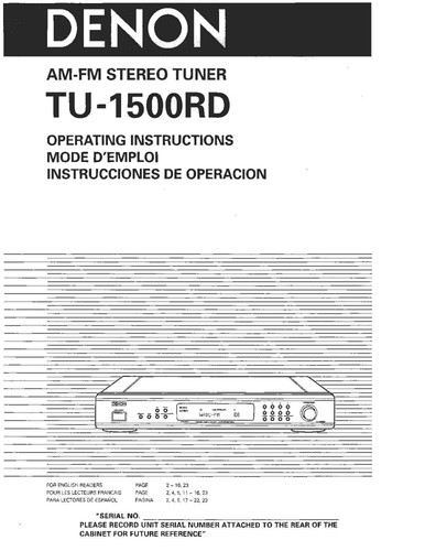 Denon 1500rd tuner owners - denon,