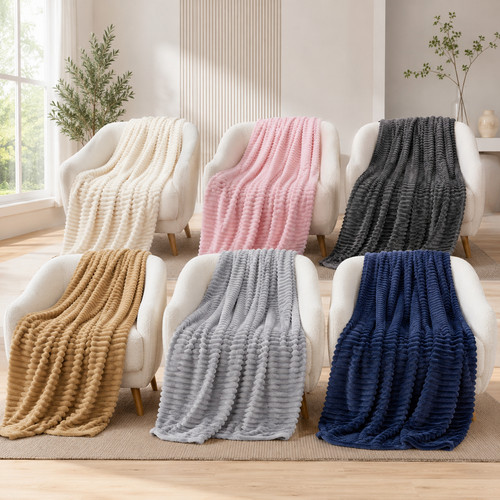 Ribbed faux fur warm fleece - ribbed,