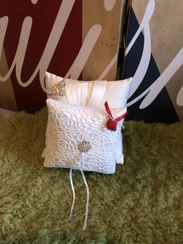 Wedding ring pillow cushion - /,